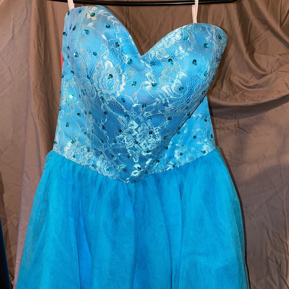 Bright blue formal short dress